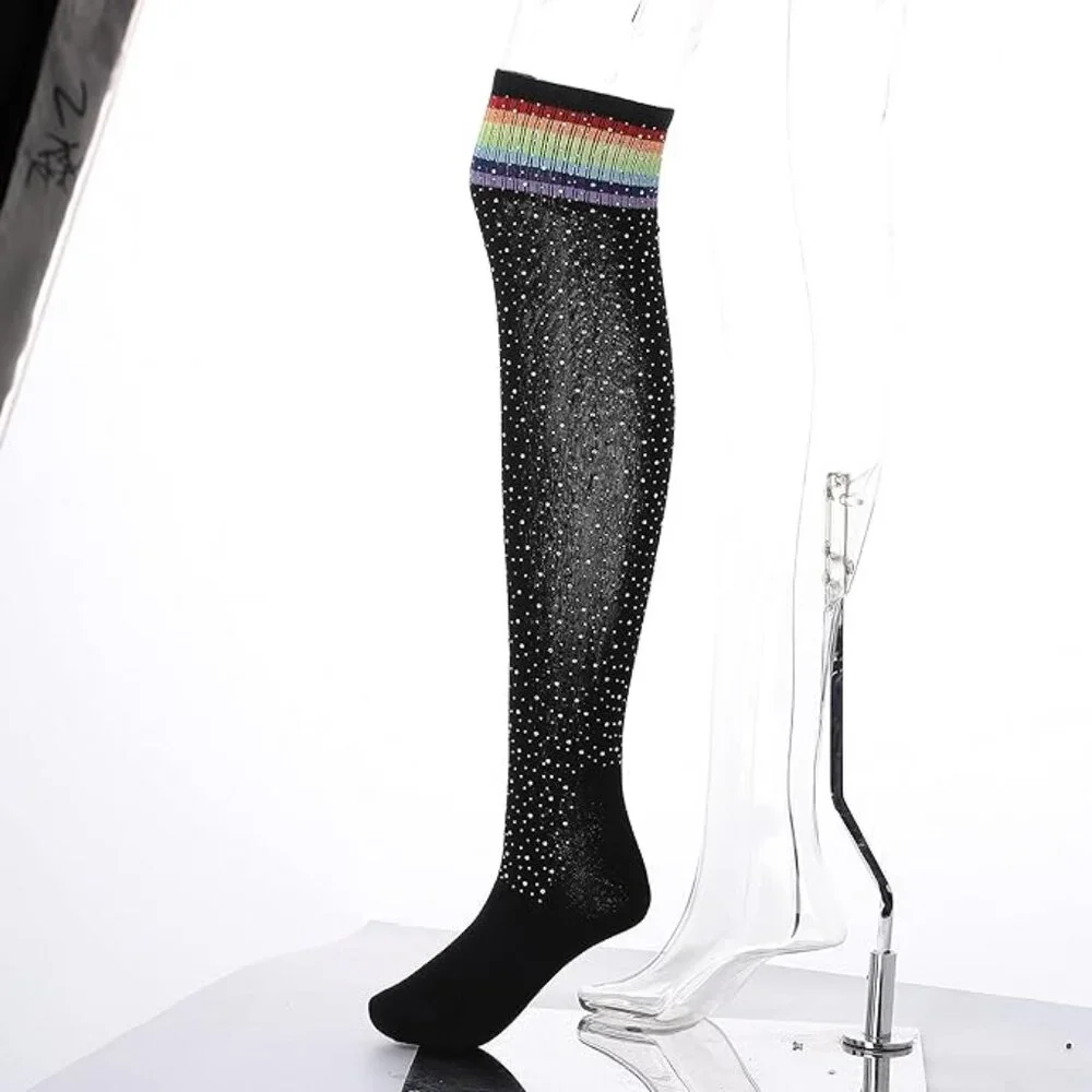 New Sexy Striped Over The Knee Stockings One Size